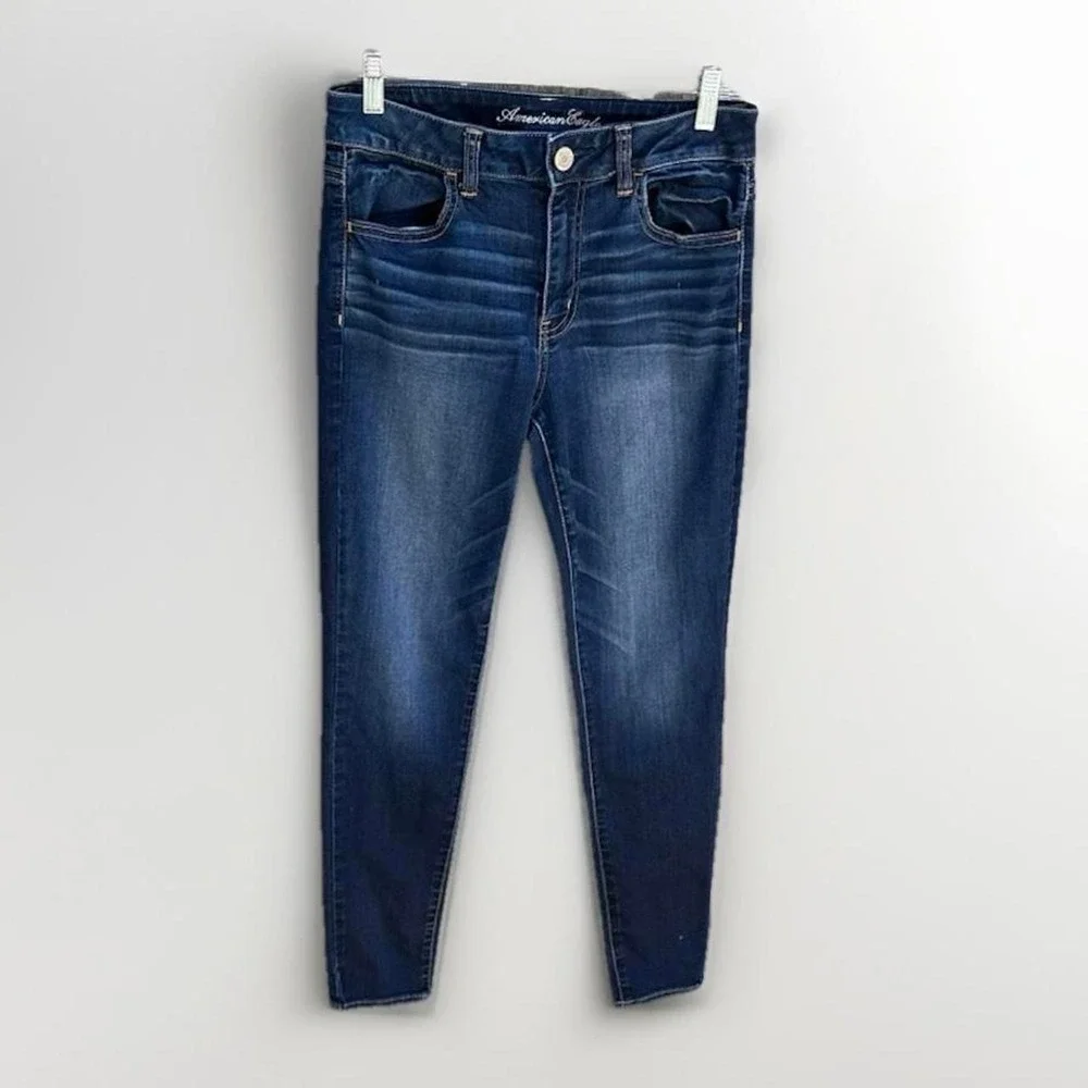 American Eagle Super Stretch Jeggings Dark Wash Skinny Jeans Size 8 Regular